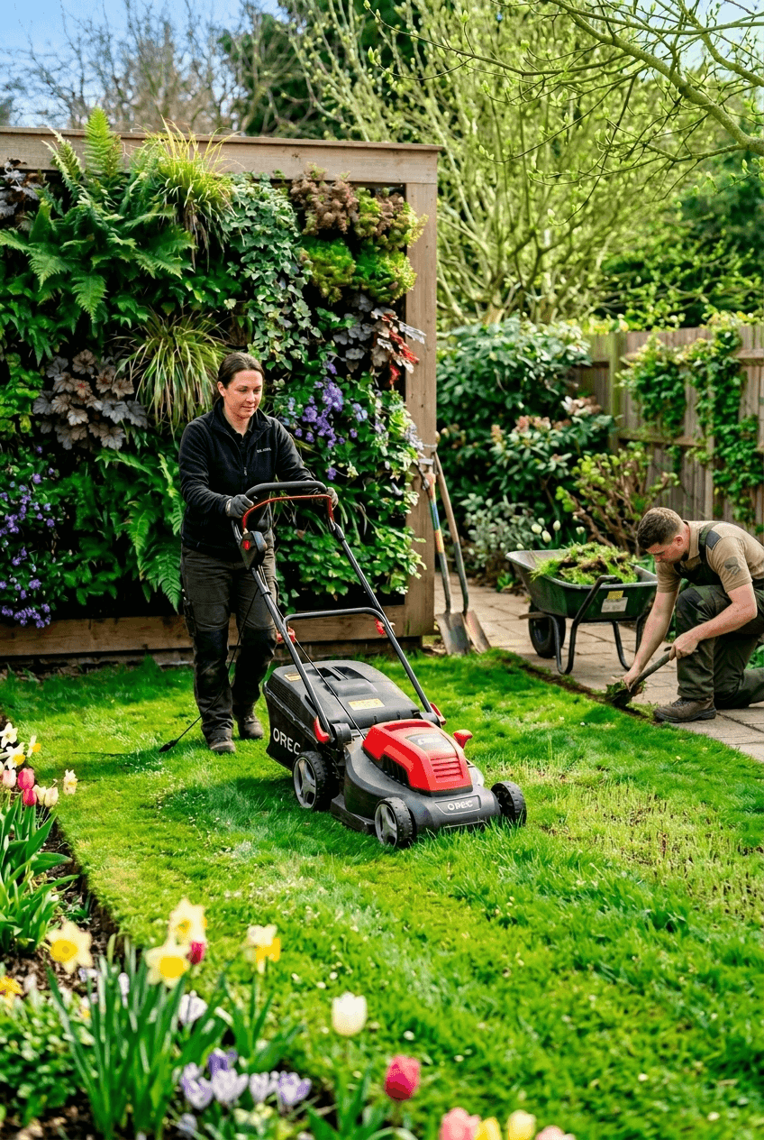 gazononderhoud april - grasmaaien en graskanten netjes maken