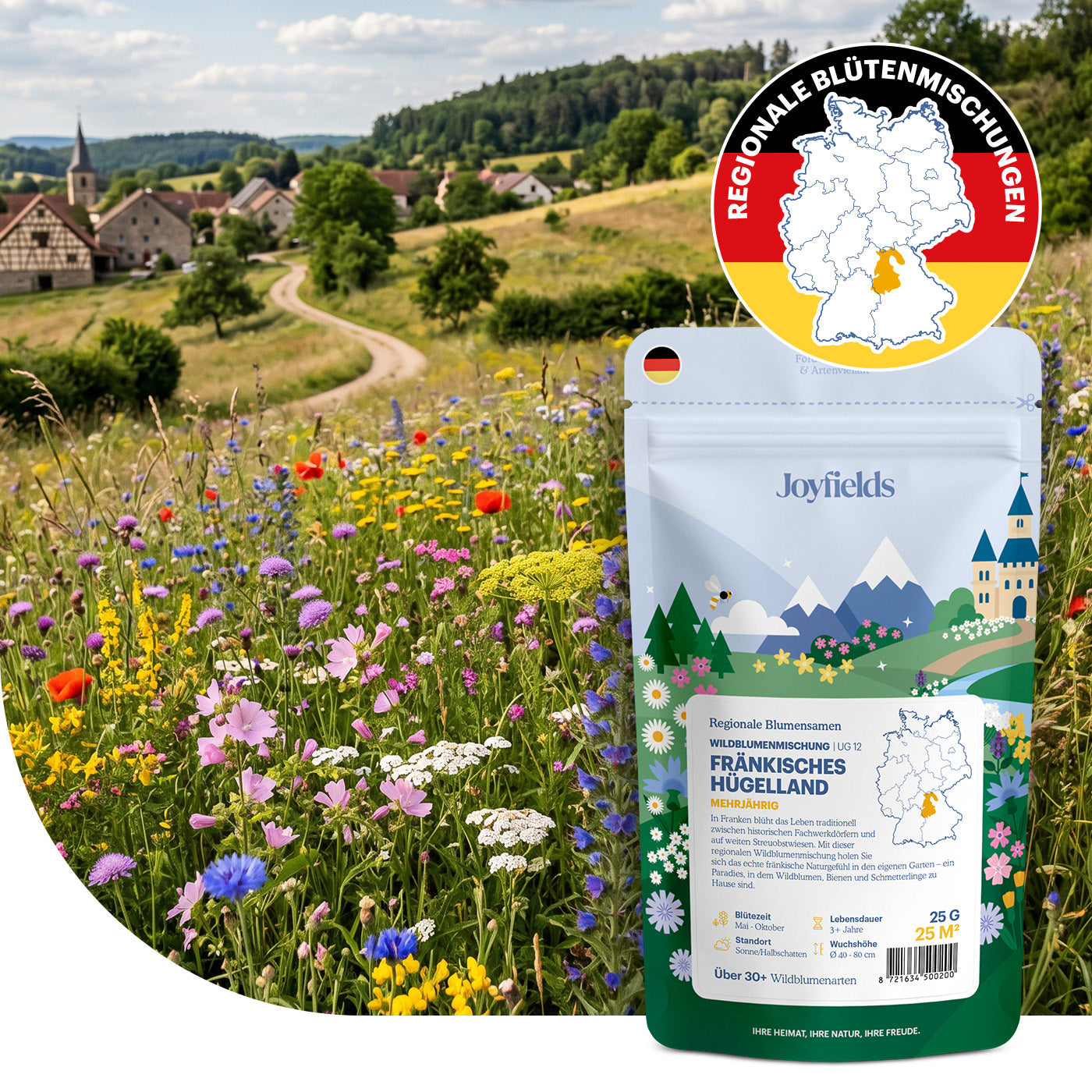 Joyfields Regionale Wildblumenmischung Deutschland - UG12 Fränkisches Hügelland [de]