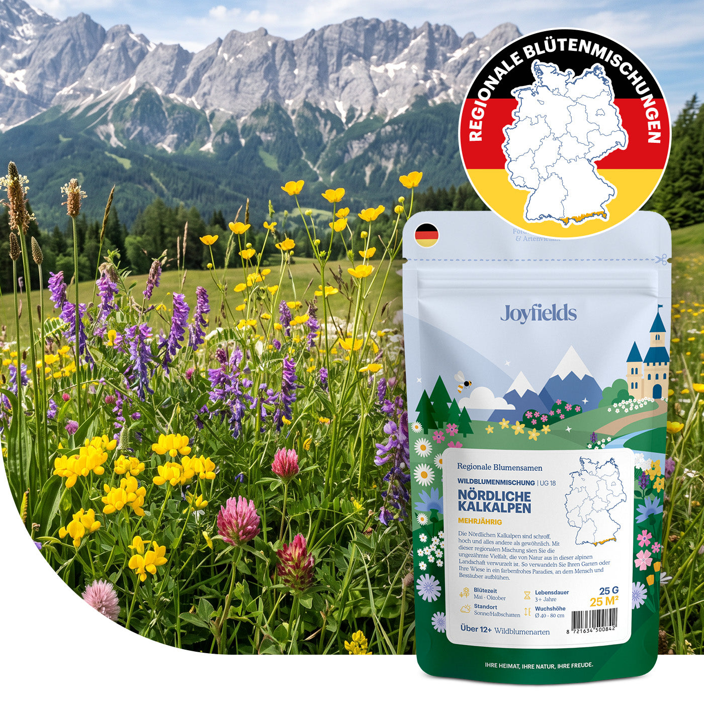 Joyfields Regionale Wildblumenmischung Deutschland - UG18 Nördliche Kalkalpen [de]