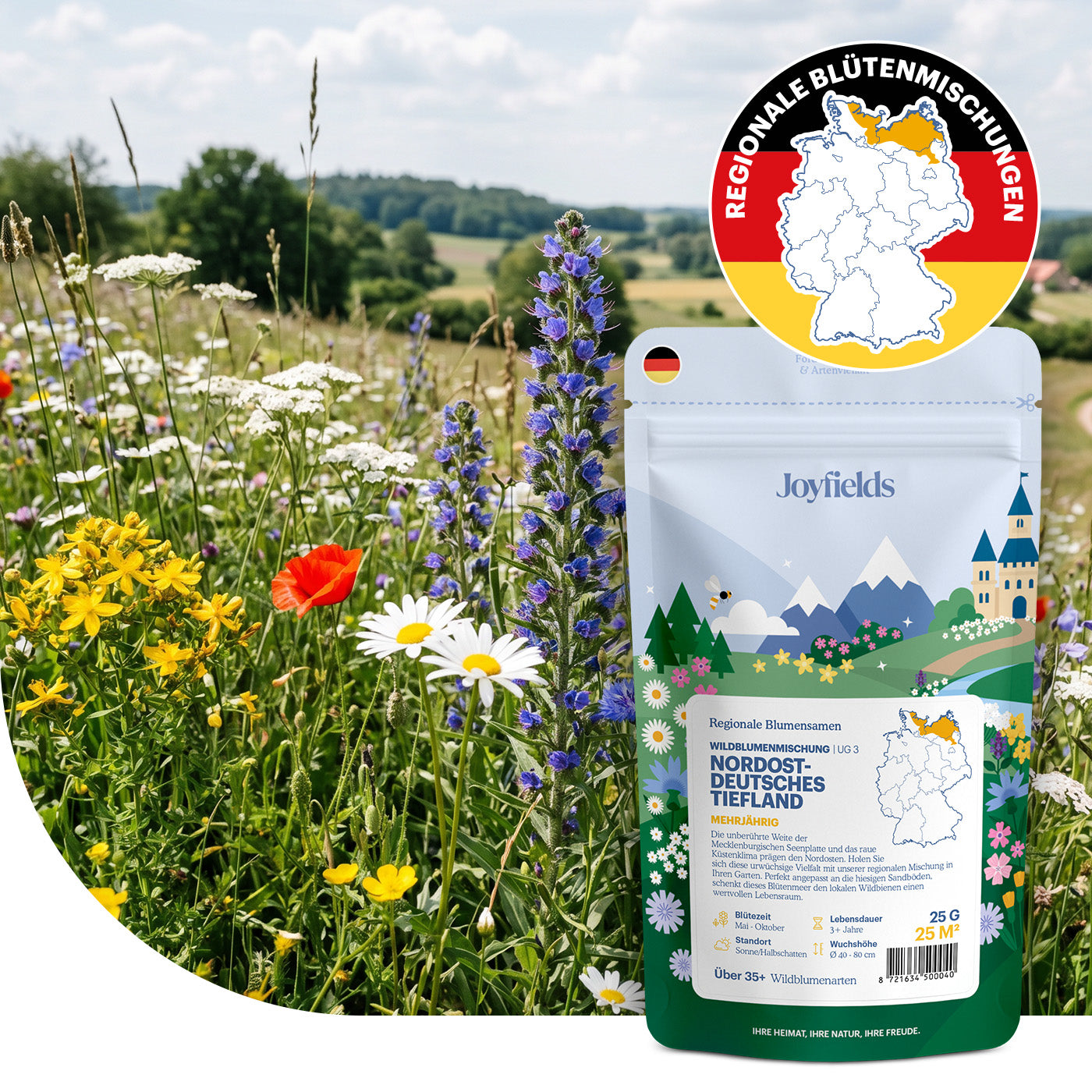 Joyfields Regionale Wildblumenmischung Deutschland - UG3 Nordostdeutsches Tiefland [de]