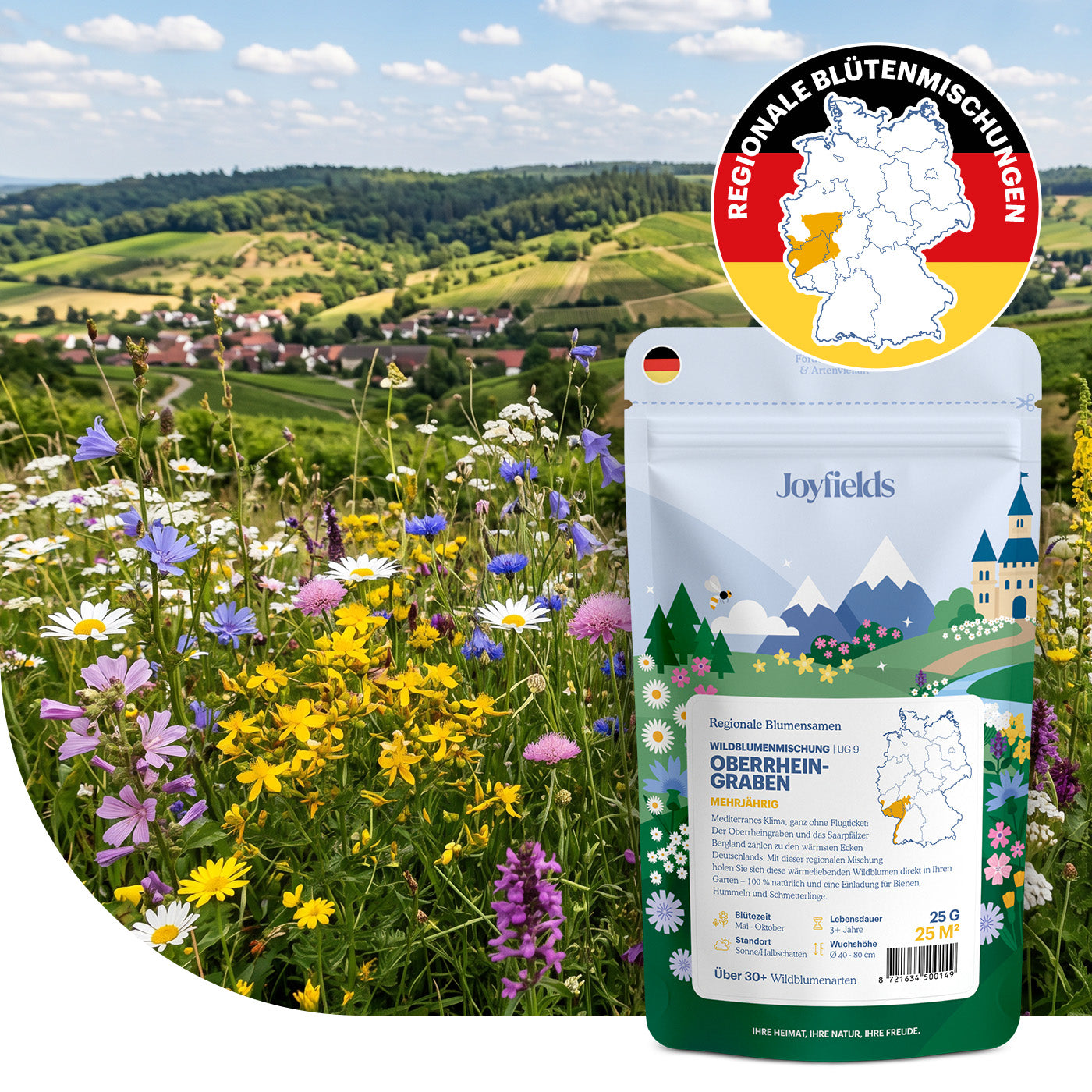 Joyfields Regionale Wildblumenmischung Deutschland - UG9 Oberrheingraben [de]