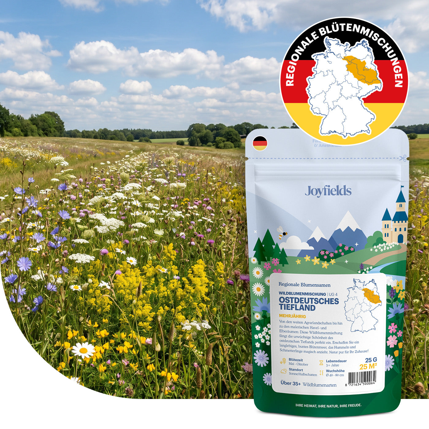 Joyfields Regionale Wildblumenmischung Deutschland - UG4 Ostdeutsches Tiefland [de]