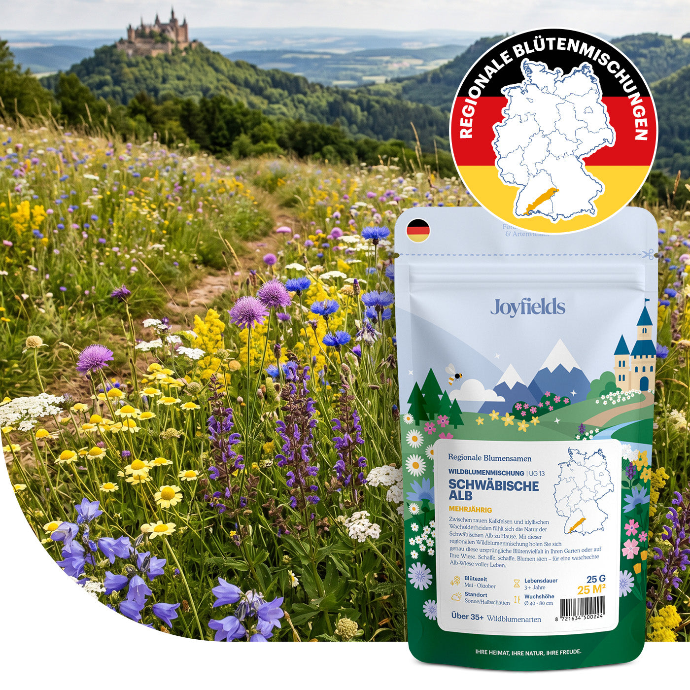 Joyfields Regionale Wildblumenmischung Deutschland - UG13 Schwäbische Alb [de]