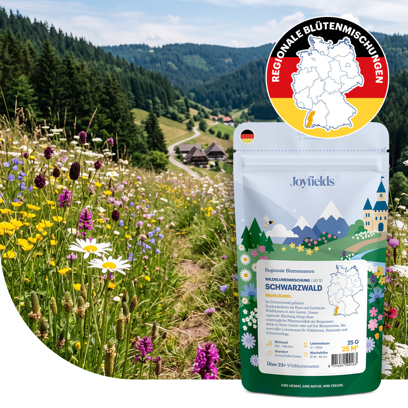 Joyfields Regionale Wildblumenmischung Deutschland - UG10 Schwarzwald [de]
