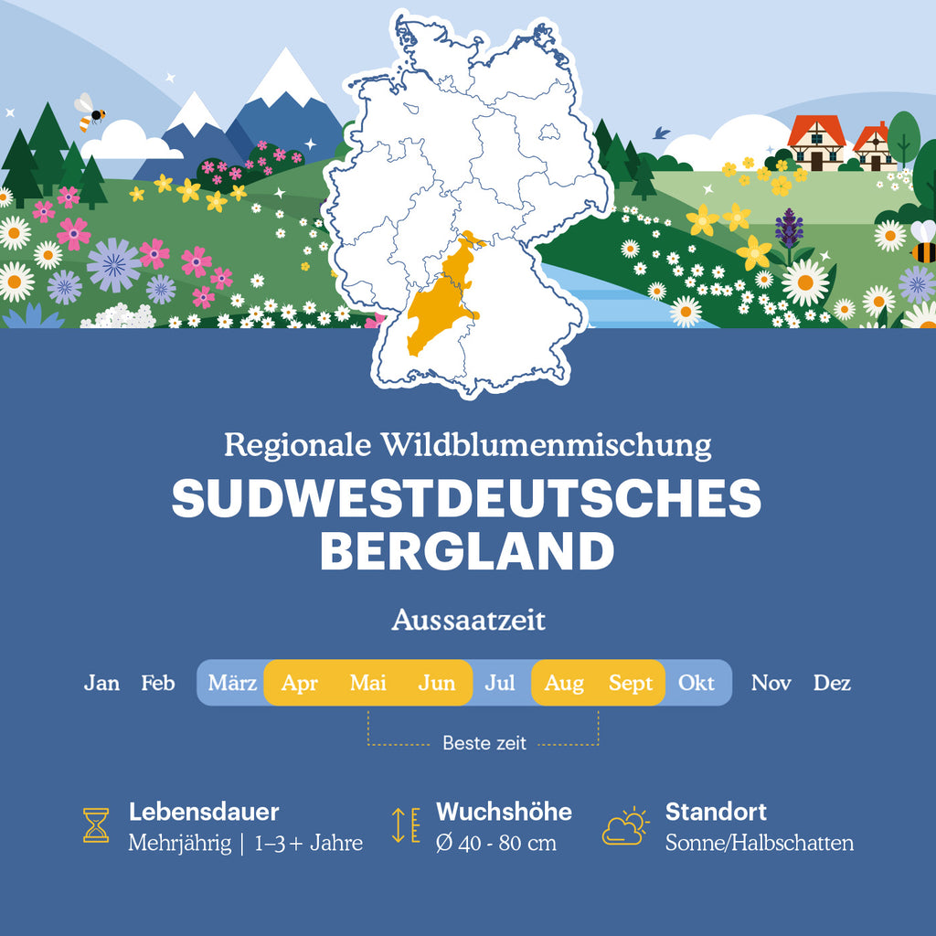 Joyfields Regionale Wildblumenmischung Deutschland - UG11 Sudwestdeutsches Bergland [de]