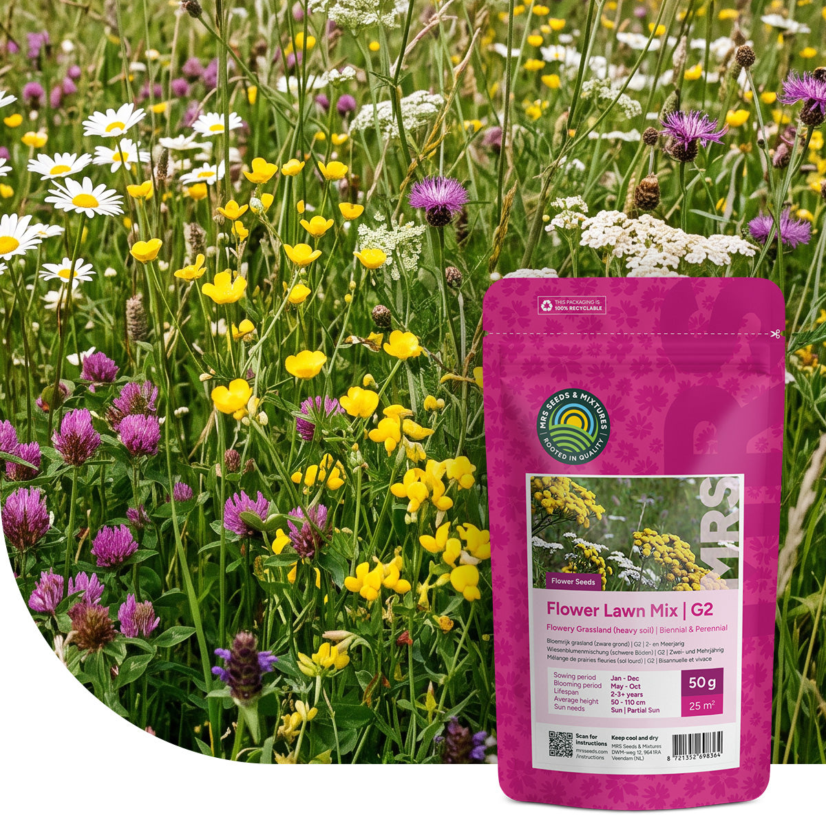 Typ G2 – Wiesenblumenmischung (schwere Böden)