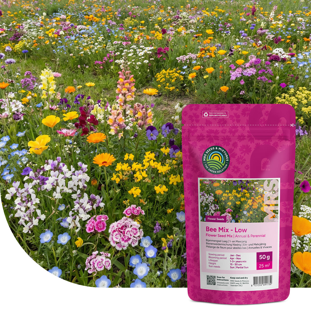 Bienenweidemischung niedrig ein- und mehrjährig
