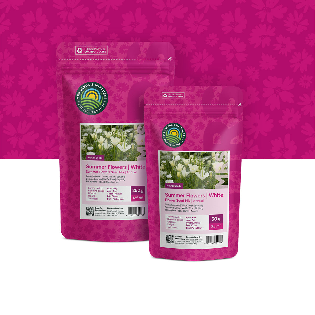 Sommerblumen Weiße Farbtöne Mix