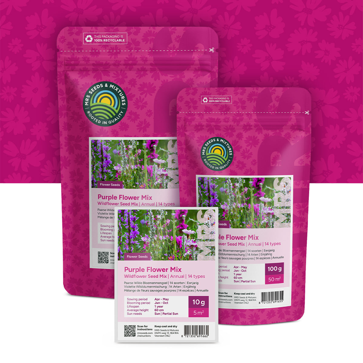 Wildblumenmischung violett – 14 Sorten