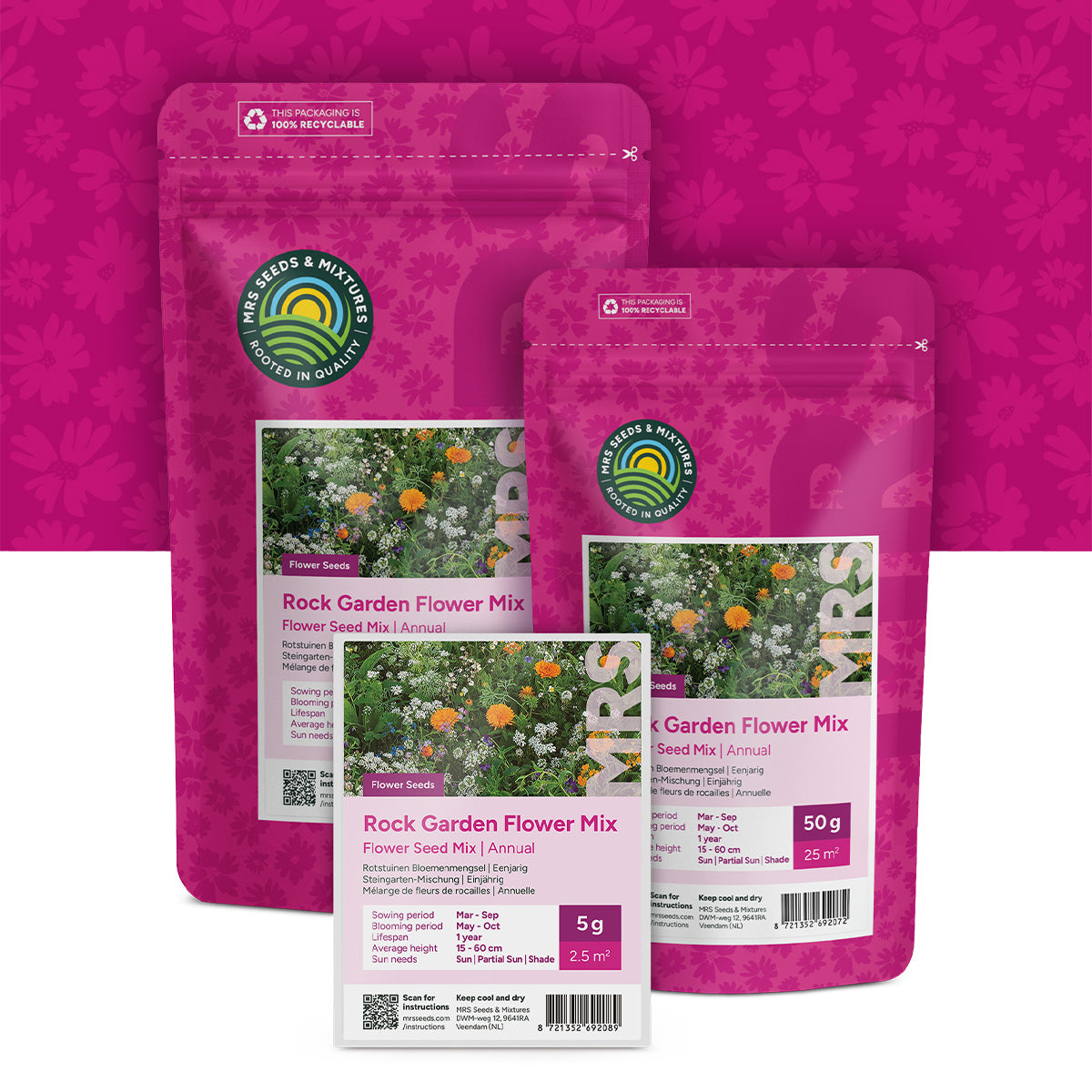 Steingarten Blumenmischung – einjährig