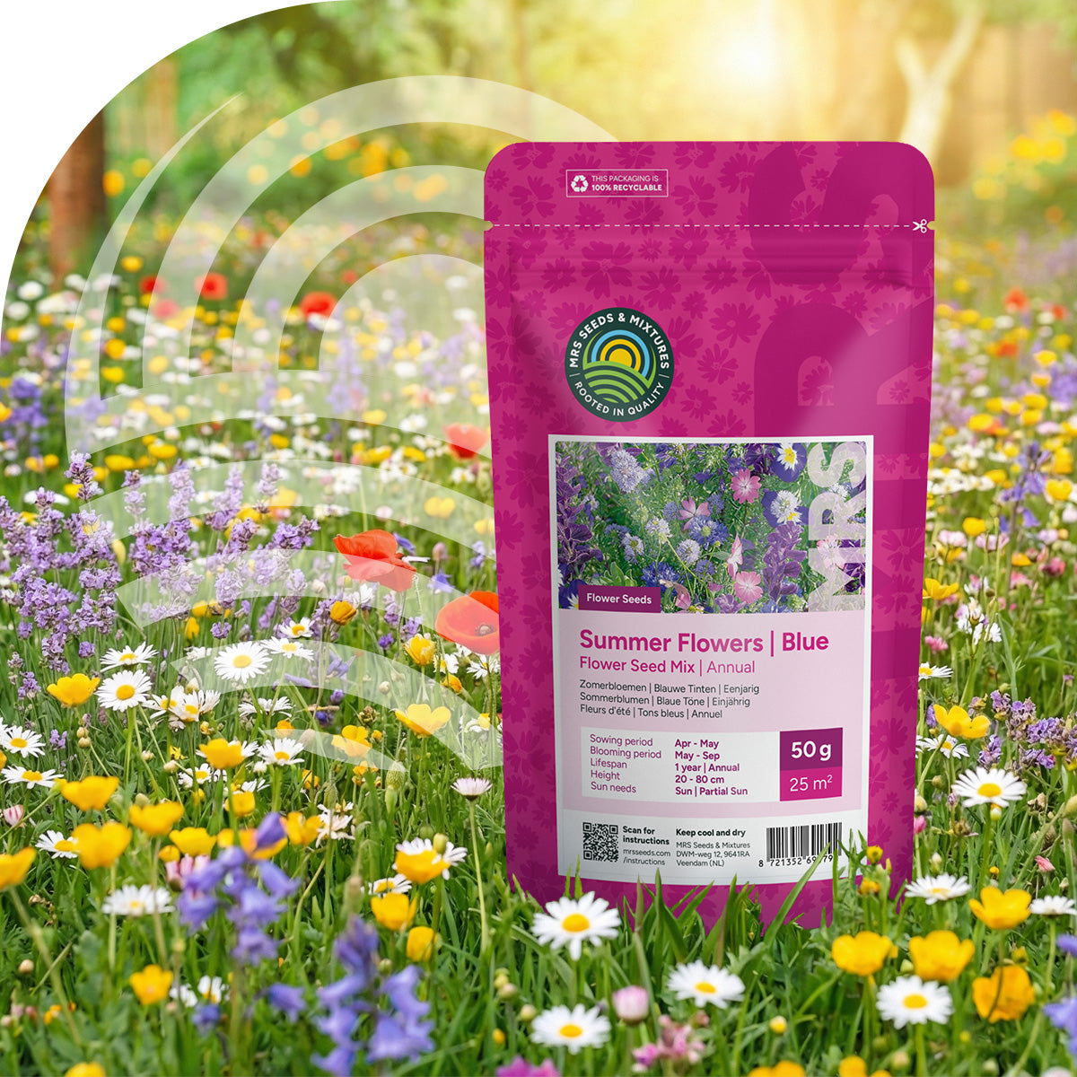 Sommerblumen – Blaue Farbtöne Mix