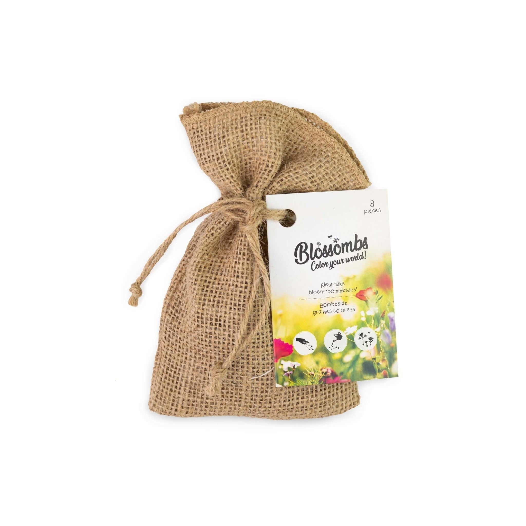 Blossombs Sac cadeau en jute avec 8 boules de graines [fr]
