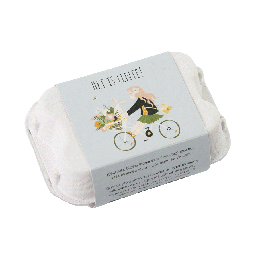 Blossombs Geschenk-Eierkarton 'Es ist Frühling' - 6 Saatkugel [de]