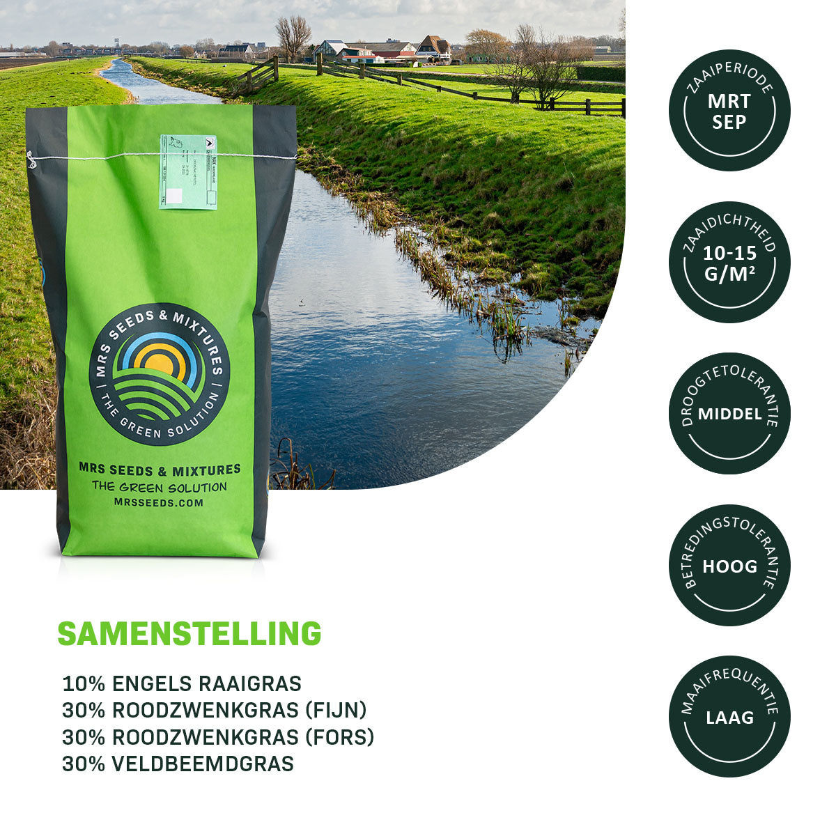 MRS Seeds & Mixtures Dijken 2 - 15 kg | Waterwerend dijkenmengsel [nl]