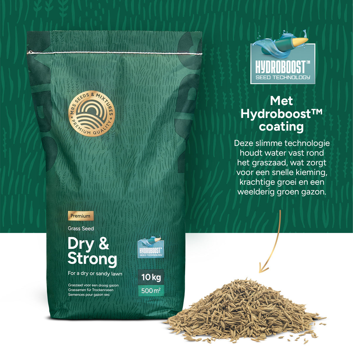 MRS Seeds & Mixtures Dry & Strong Premium - Droogtebestendig graszaad 10 kg - 500 m² [nl]