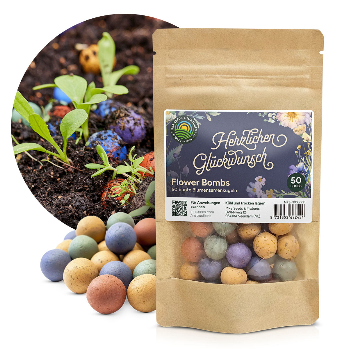 MRS Seeds & Mixtures Flower Bombs - Samenbomben mix - Herzlichen Glückwunsch! [de]