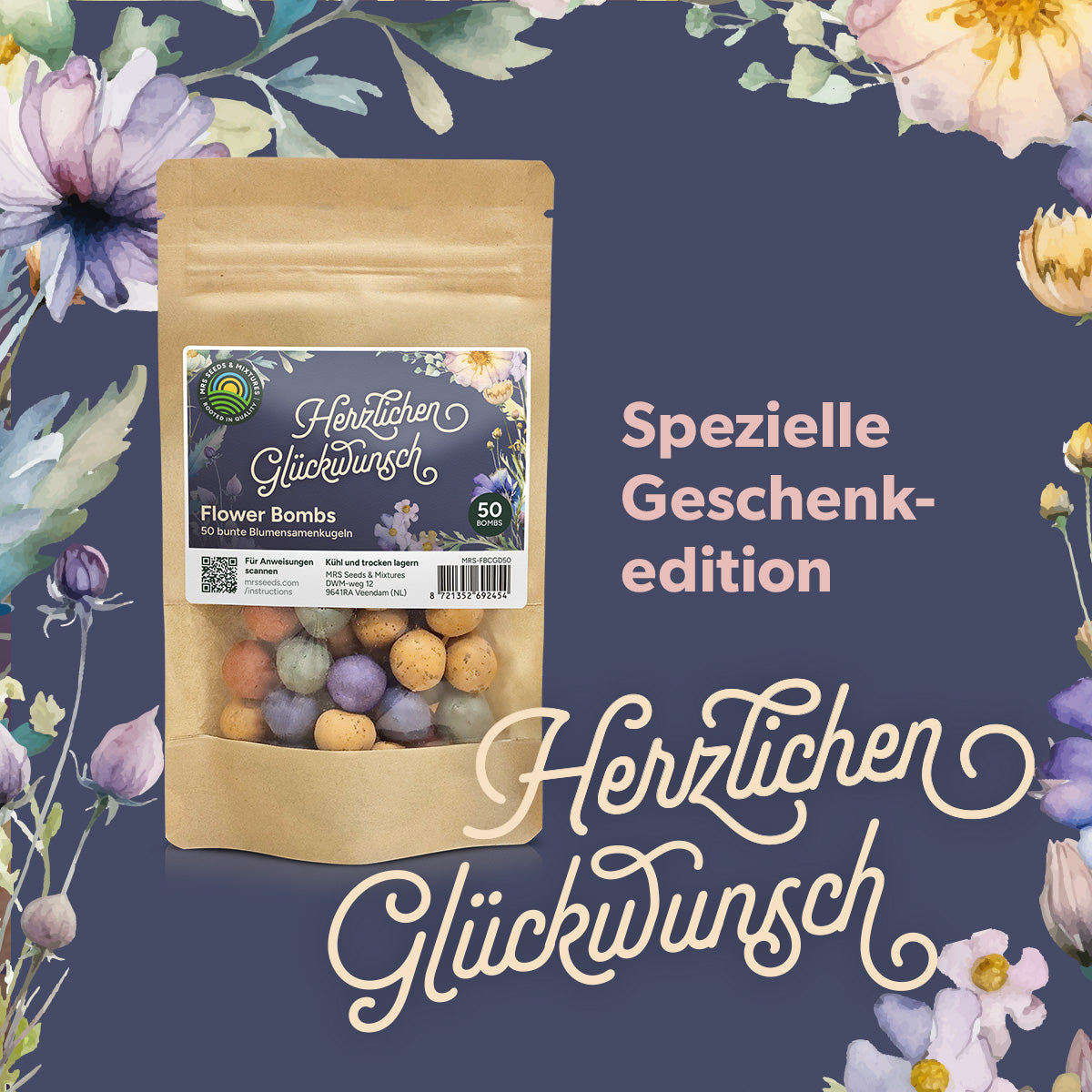 MRS Seeds & Mixtures Flower Bombs - Samenbomben mix - Herzlichen Glückwunsch! [de]