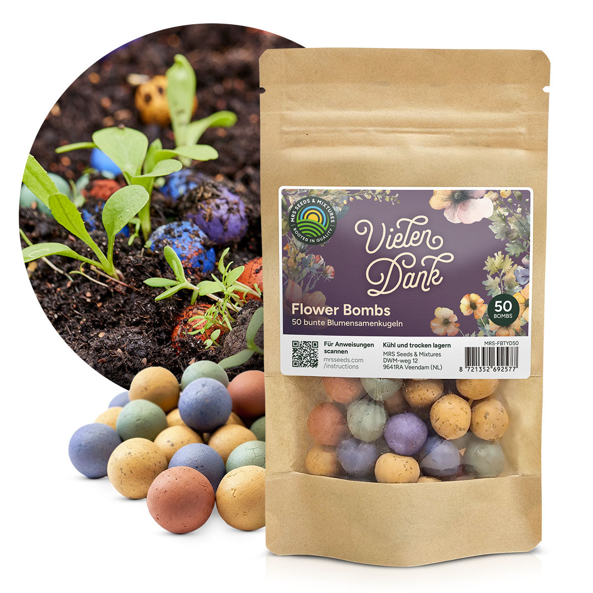 MRS Seeds & Mixtures Flower Bombs - Samenbomben mix - Vielen Dank! [de]