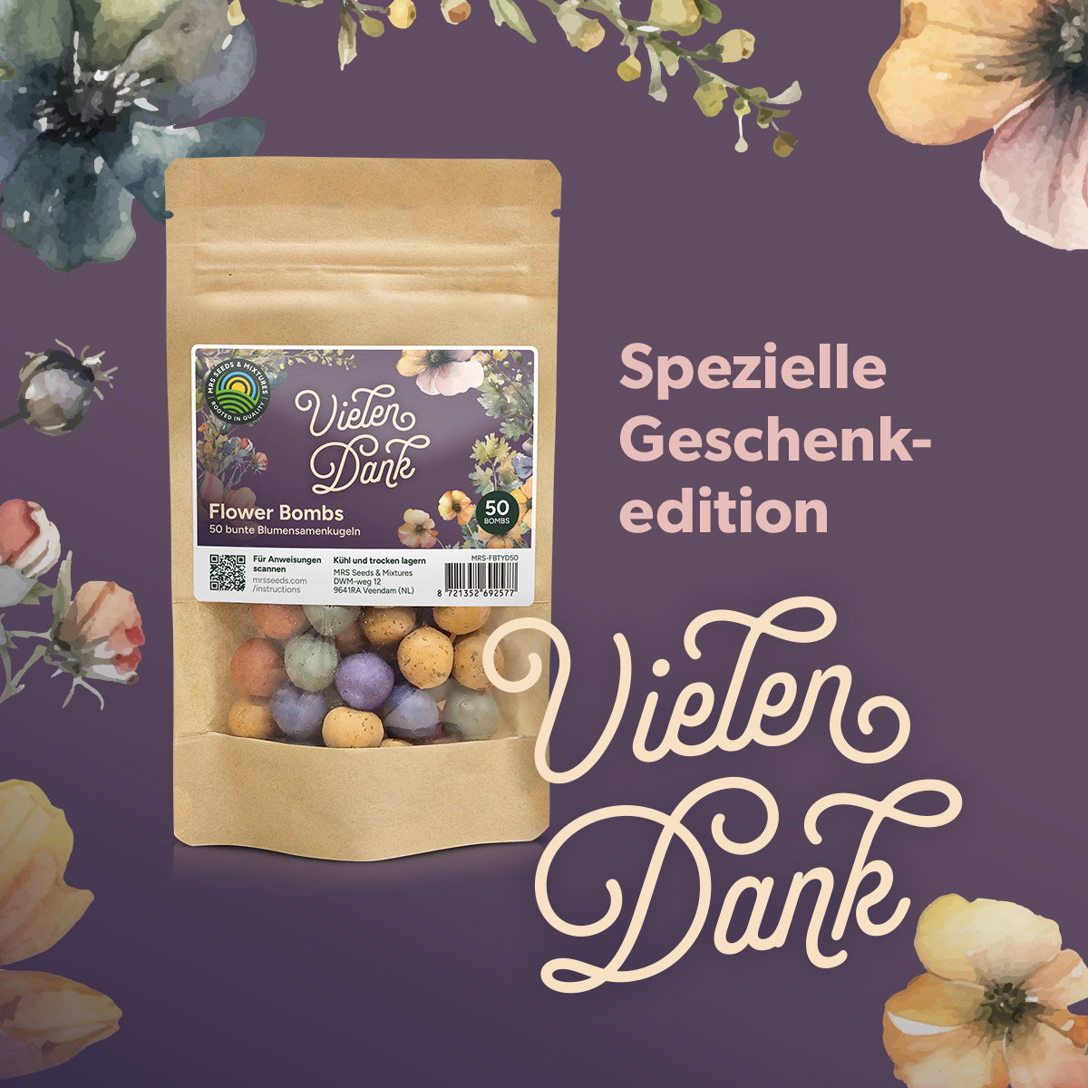 MRS Seeds & Mixtures Flower Bombs - Samenbomben mix - Vielen Dank! [de]