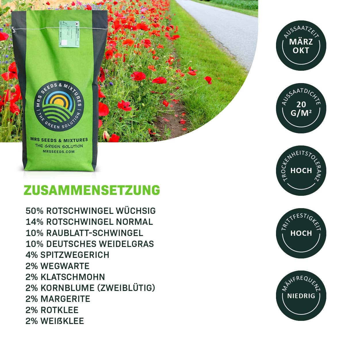 MRS Seeds & Mixtures Roadside Bloom - Grassamen | Farbenfrohe Wegränder [de]