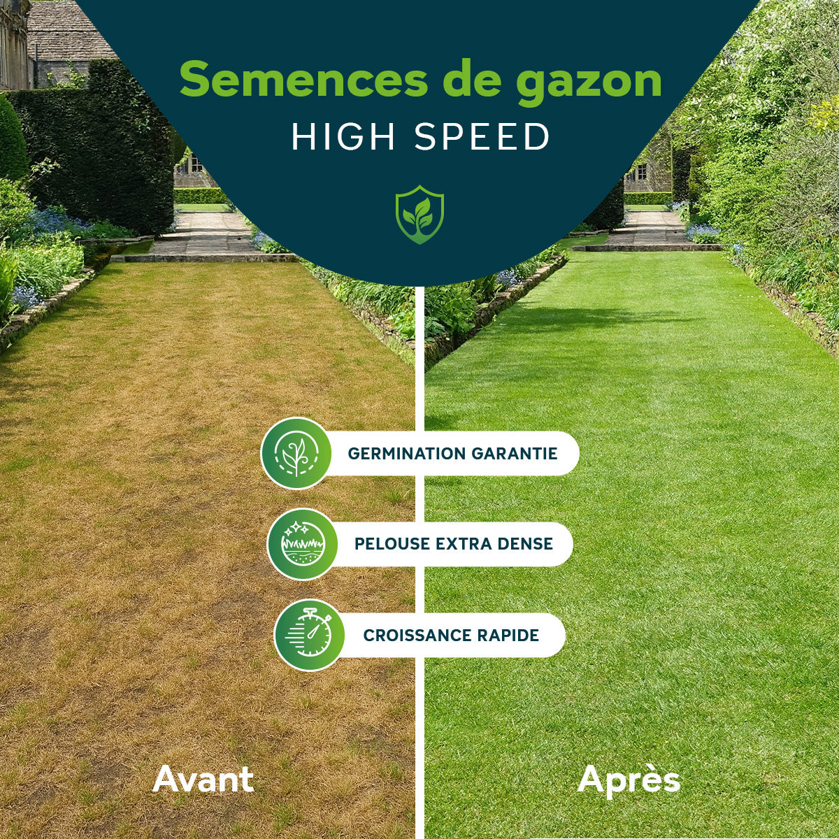 Sowgood Gazon pour ombre et terrains secs 10 kg - 500 m² [fr]